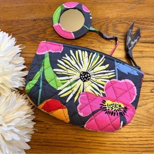 Vera Bradley Jazzy Blooms Cosmetics Bag with Mirror